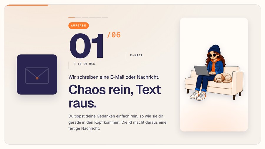 Ansicht einer Kursaufgabe aus CiaoKI.